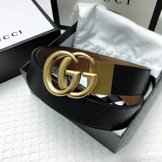 Gucci Double G Belt Black and Tan Reversible Leather Belt