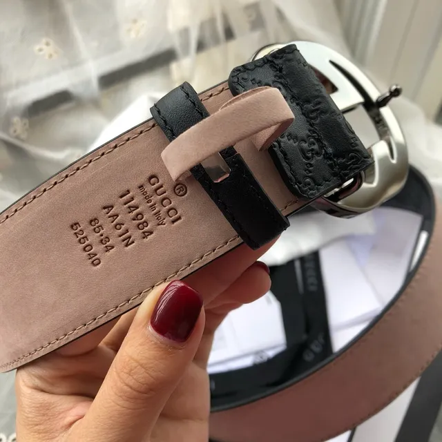 Gucci Double G Belt Black GG Monogram Leather Belt 3