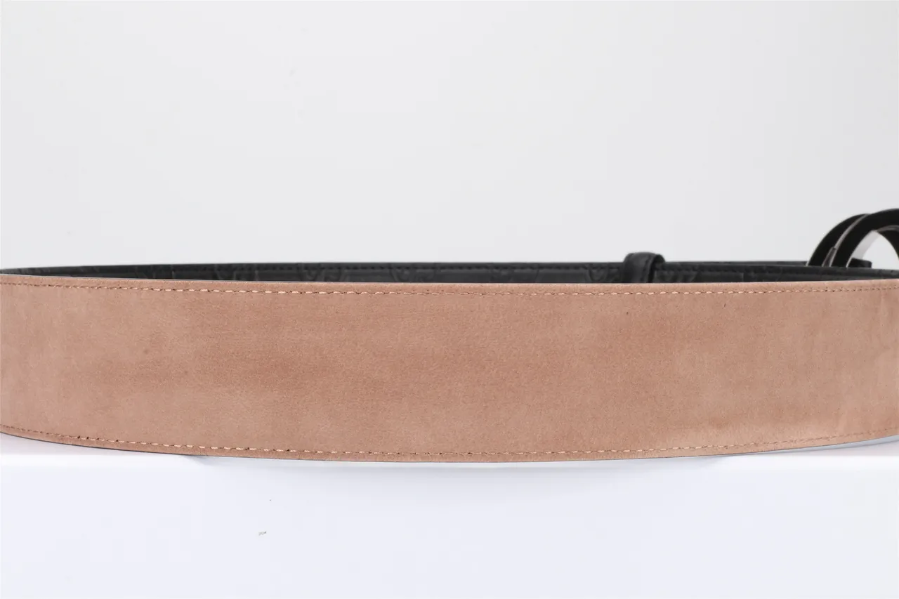 Gucci Double G Belt Black Gold Interlocking Buckle Embossed GG Monogram Leather Belt 10