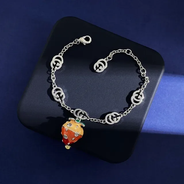 Gucci Double G Link Enamel Fruit Charm Bracelet 3
