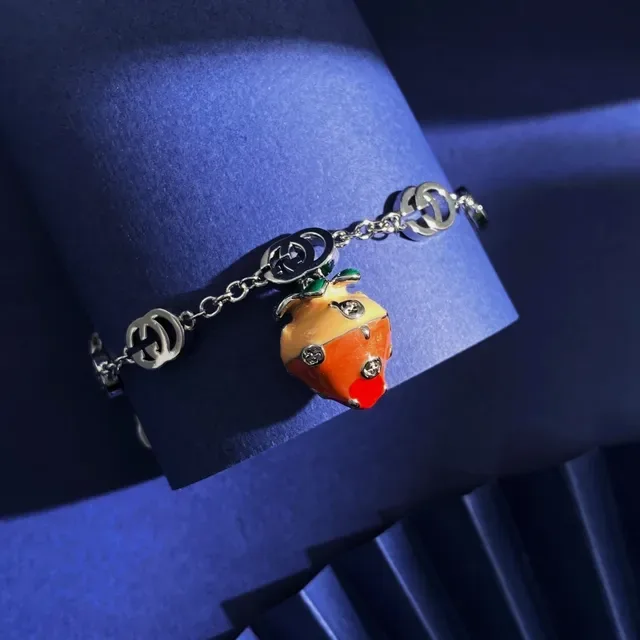 Gucci Double G Link Enamel Fruit Charm Bracelet 5