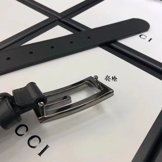Gucci G-Buckle Black Silver Interlocking Polished Metal Finish Leather Belt 5