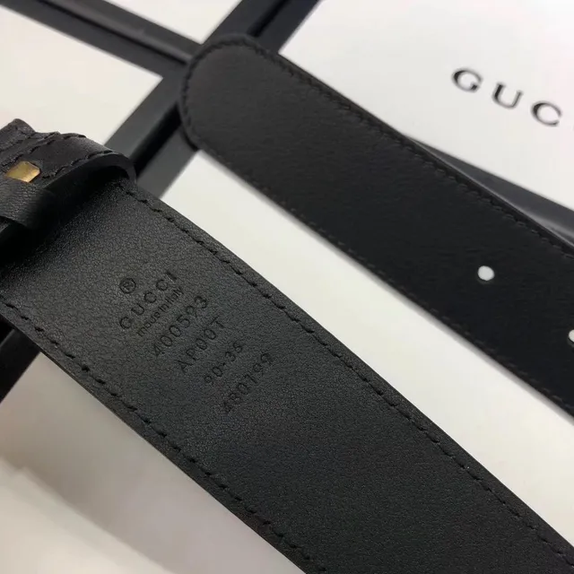 Gucci G-Buckle Black Silver Interlocking Polished Metal Finish Leather Belt 7