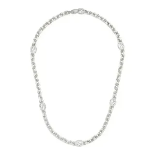 Gucci GG Chain Interlocking G Medallion Silver-Tone Necklace