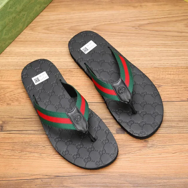 Gucci GG-Embossed Web Strap Slippers 4