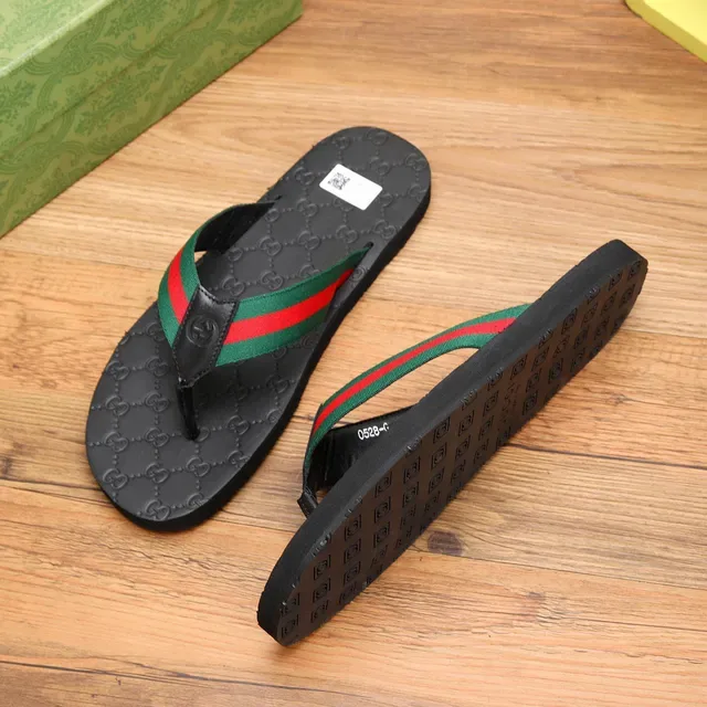 Gucci GG-Embossed Web Strap Slippers 9