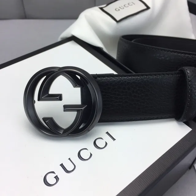 Gucci GG Marmont Black Pebbled Leather Belt 3