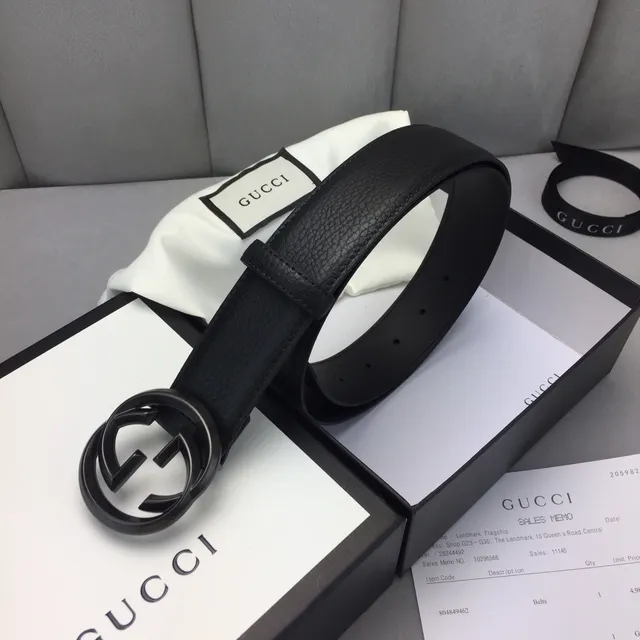 Gucci GG Marmont Black Pebbled Leather Belt 4