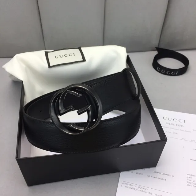 Gucci GG Marmont Black Pebbled Leather Belt 5