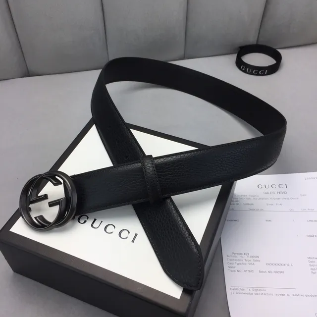 Gucci GG Marmont Black Pebbled Leather Belt 6