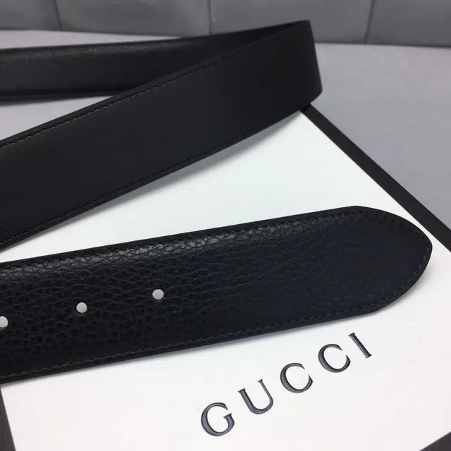 Gucci GG Marmont Black Pebbled Leather Belt 7