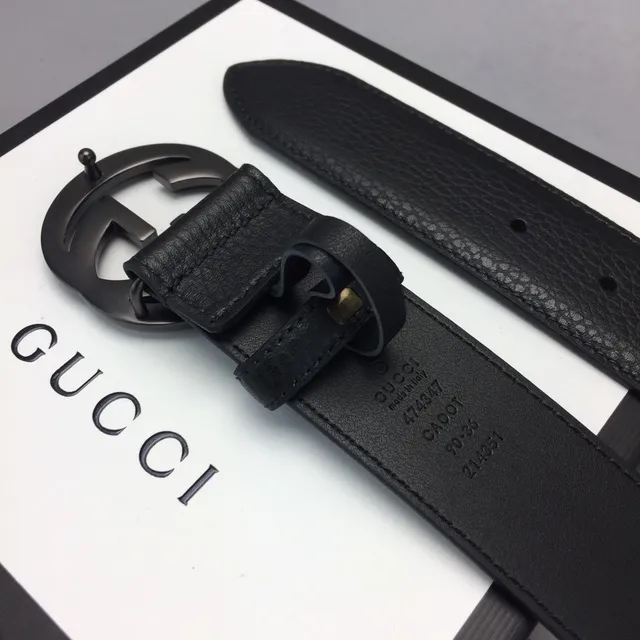 Gucci GG Marmont Black Pebbled Leather Belt 8