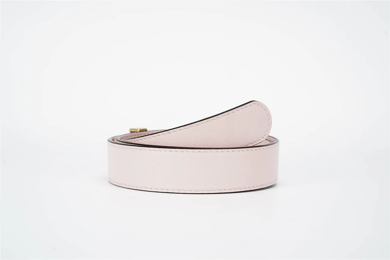 Gucci GG Marmont Coiled Spring Buckle Pink Leather Belt 3