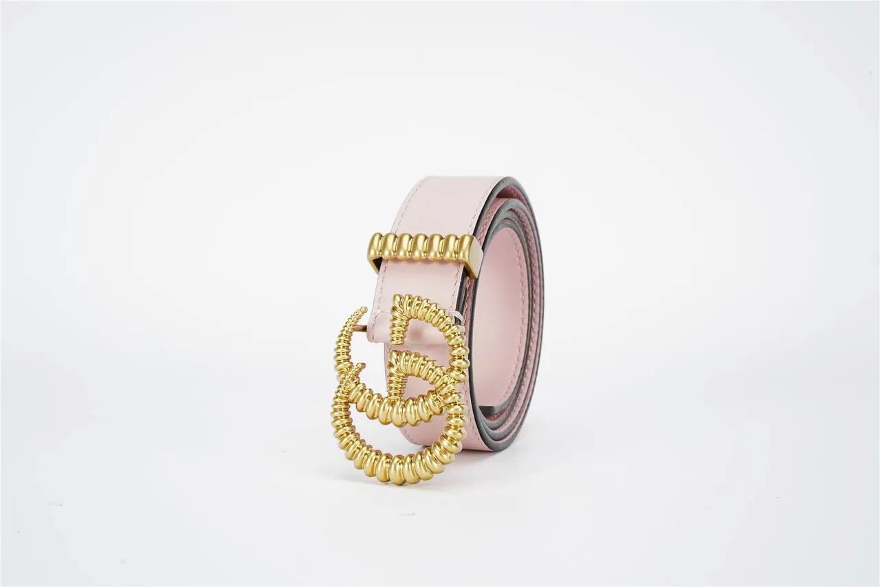 Gucci GG Marmont Coiled Spring Buckle Pink Leather Belt 7