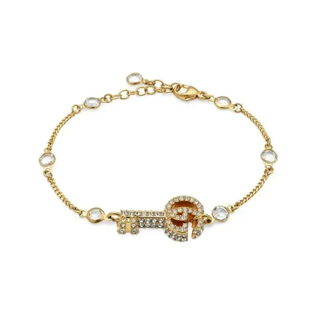 Bracelet Gucci GG Marmont avec Clé de Cristal Dorée 9