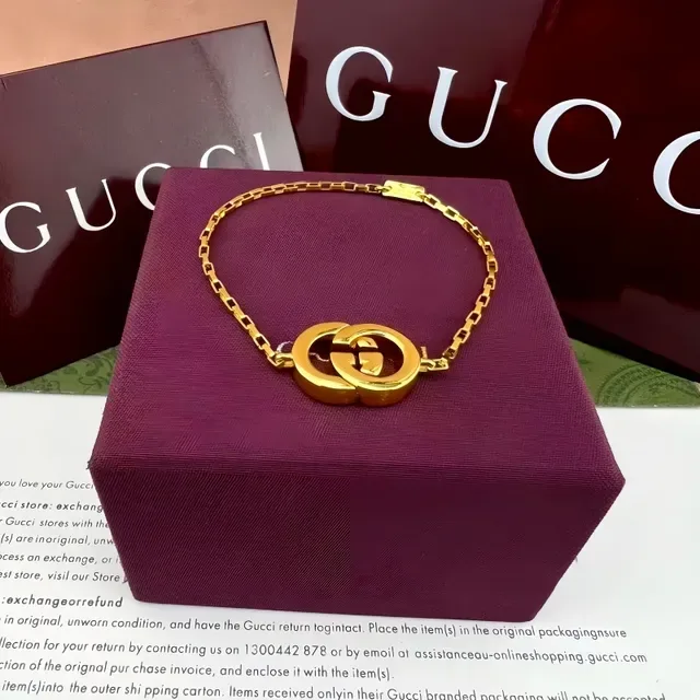 Gucci GG Marmont Or Argent Interlocking Double-G pendentif chaîne 3