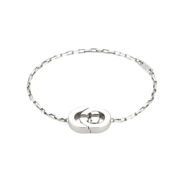 Gucci GG Marmont Or Argent Interlocking Double-G pendentif chaîne 10