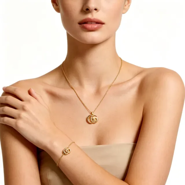 Gucci GG Marmont Gold-Tone Interlocking G Chain Bracelet 2