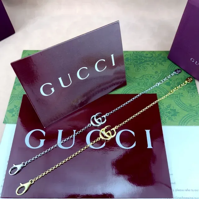 Gucci GG Marmont Gold-Tone Interlocking G Chain Bracelet 5