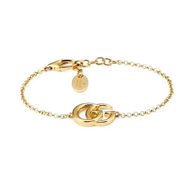 Gucci GG Marmont Gold-Tone Interlocking G Chain Bracelet 8