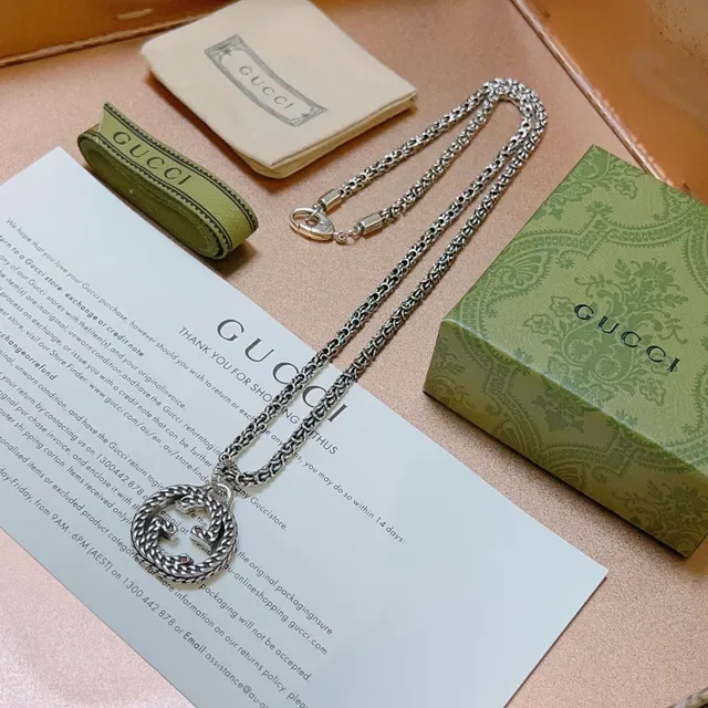 Gucci GG Marmont Interlocking G Braided Chain Necklace 4