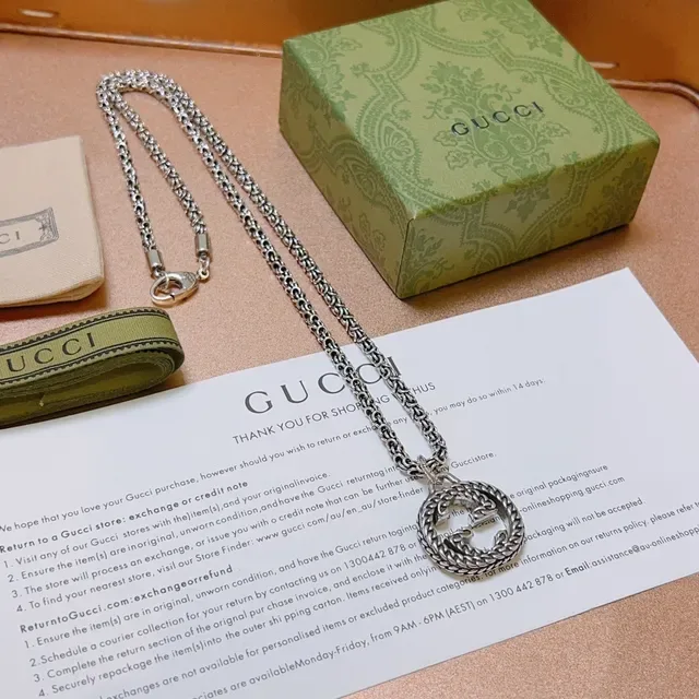 Gucci GG Marmont Interlocking G Braided Chain Necklace 9
