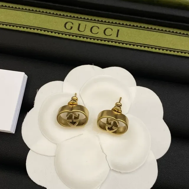 Gucci GG Marmont Interlocking G Gold-Tone Stud Earrings 5