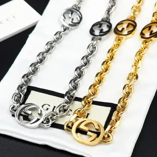 Gucci GG Marmont Interlocking G Logo Curb-Link Chain Necklace
