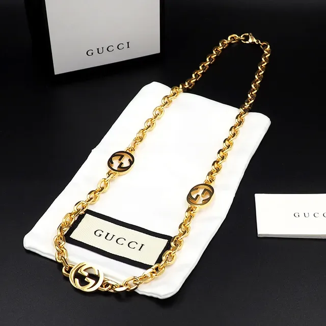 Gucci GG Marmont Interlocking G Logo Curb-Link Chain Necklace 3
