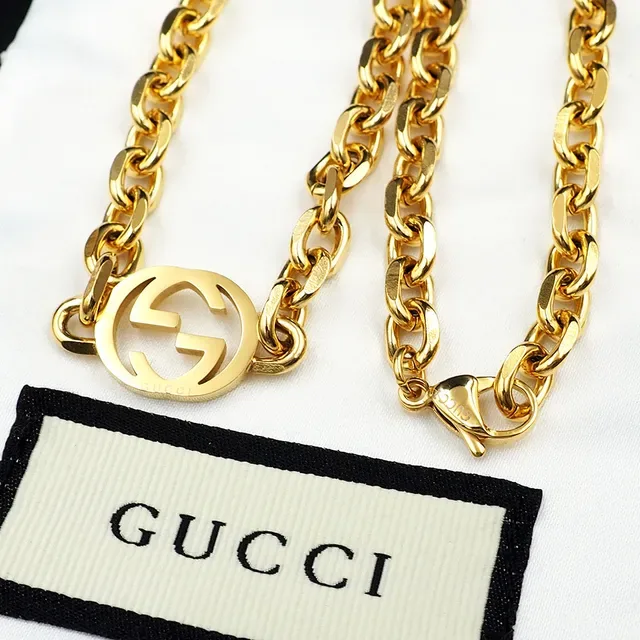 Gucci GG Marmont Interlocking G Logo Curb-Link Chain Necklace 4