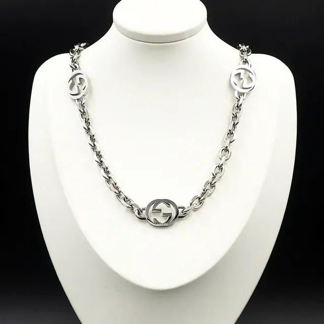 Gucci GG Marmont Interlocking G Logo Curb-Link Chain Necklace 5