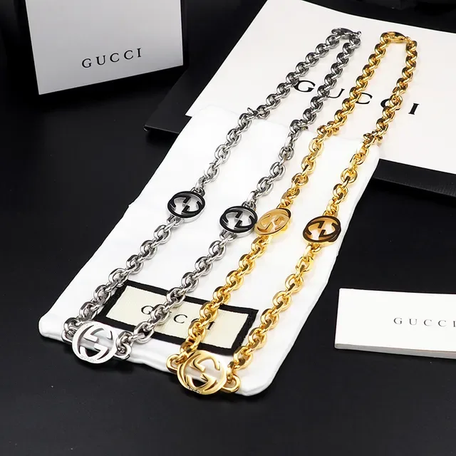 Gucci GG Marmont Interlocking G Logo Curb-Link Chain Necklace 7
