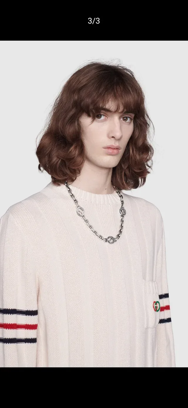 Gucci GG Marmont Interlocking G Logo Curb-Link Chain Necklace 8