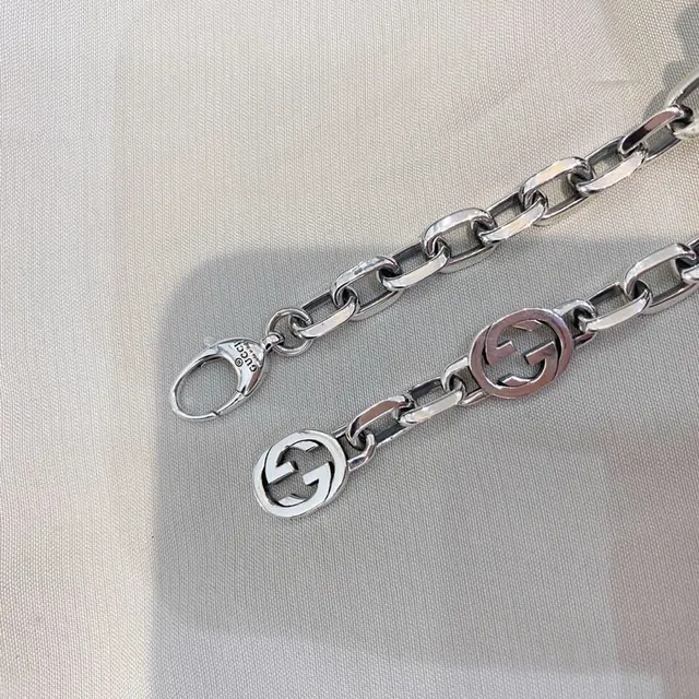 Gucci GG Marmont Interlocking G Silver Chain Necklace 3