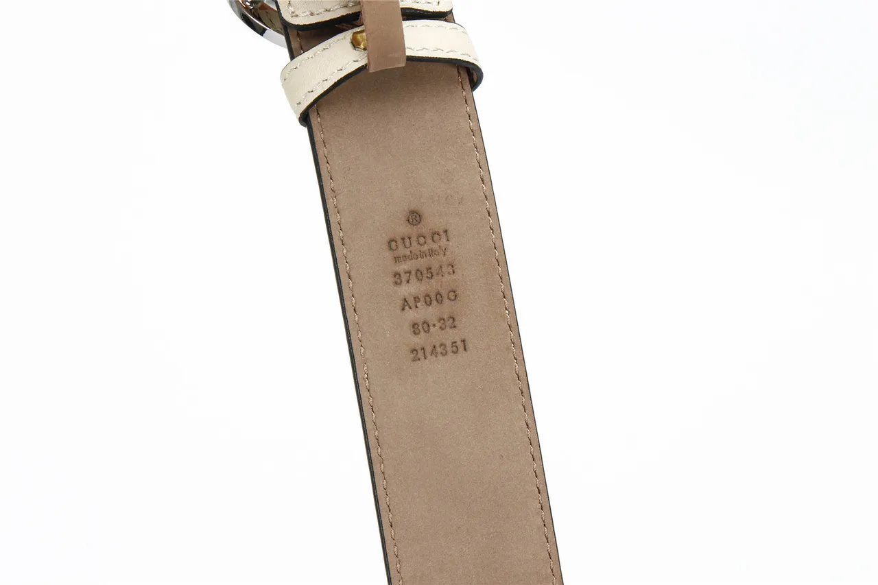 Gucci GG Marmont Off-White Leather Belt 8