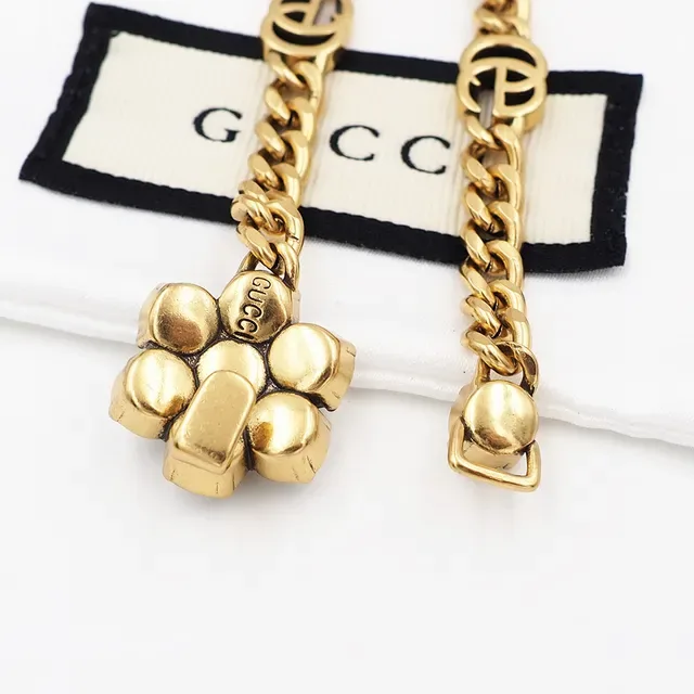 Gucci GG Marmont Pearl Cluster Gold-Tone Chain Bracelet 3