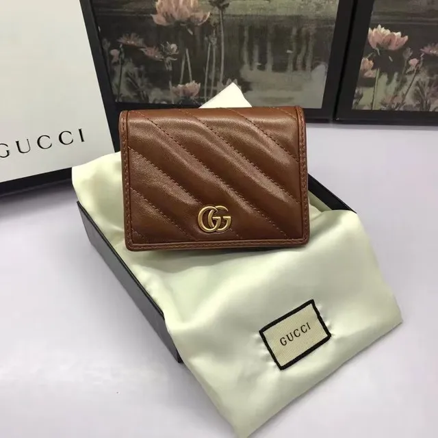 Gucci GG Marmont matelassé marron court porte-monnaie 2