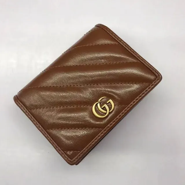 Gucci GG Marmont matelassé marron court porte-monnaie 4