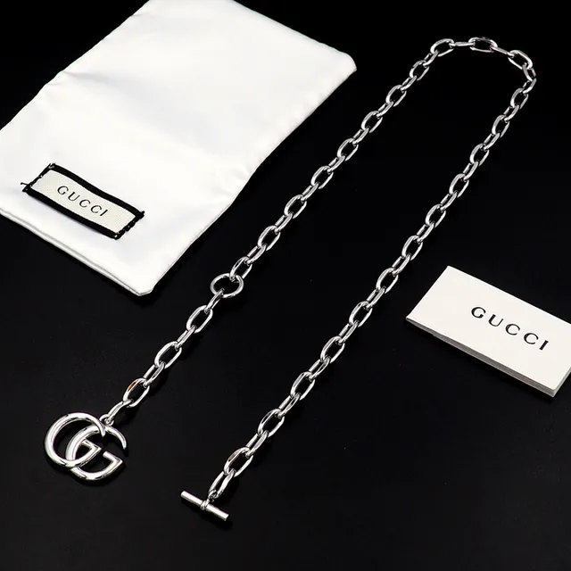 Gucci GG Marmont Silver-Toned Double G Pendant Necklace 2
