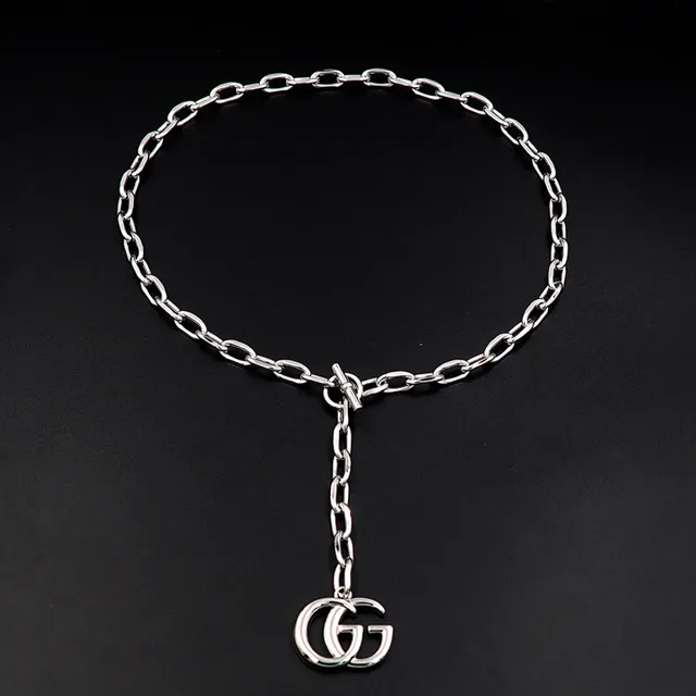 Gucci GG Marmont Silver-Toned Double G Pendant Necklace 3