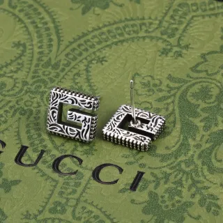 Gucci GG Marmont Square Filigree Interlocking G Stud Earrings