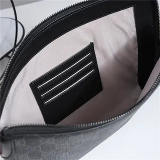 Gucci GG Monogram Beige, Gris et Marron Cuir Pochette 2