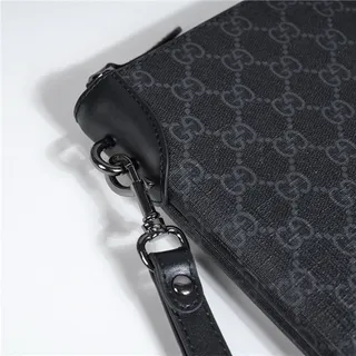 Gucci GG Monogram Beige, Gris et Marron Cuir Pochette 6
