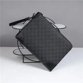 Gucci GG Monogram Beige, Gris et Marron Cuir Pochette 7