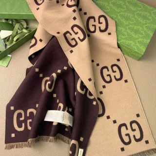 Gucci GG Monogram Double-Faced Cashmere Scarf