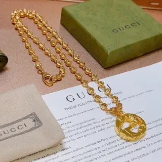 Gucci Gold Beaded Chain Necklace