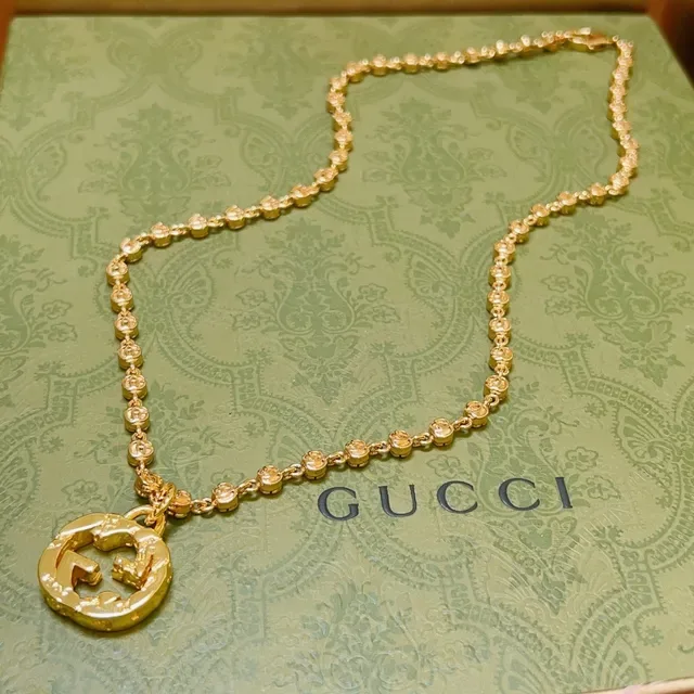 Gucci Gold Beaded Chain Necklace 9