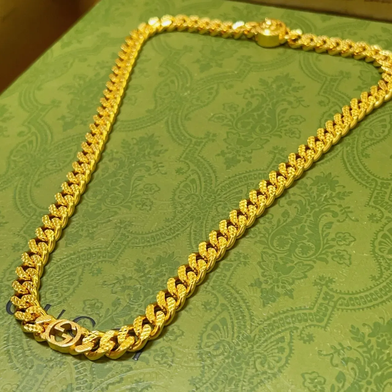 Gucci Chaîne Curb-Link Faceted Polished Links Or Collier 6