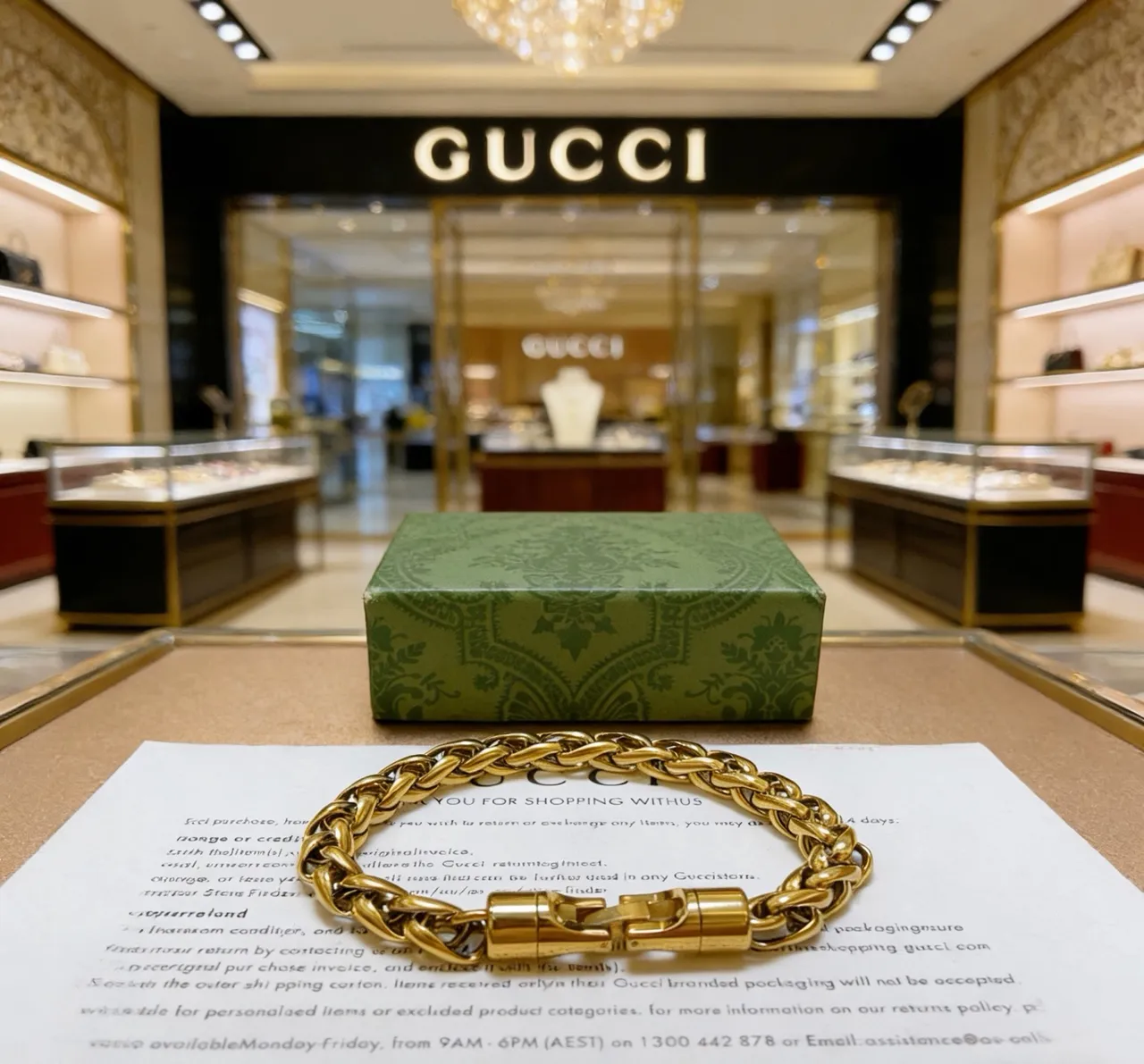 Gucci Gold-Tone Curb-Link Magnetic Clasp Bracelet 4