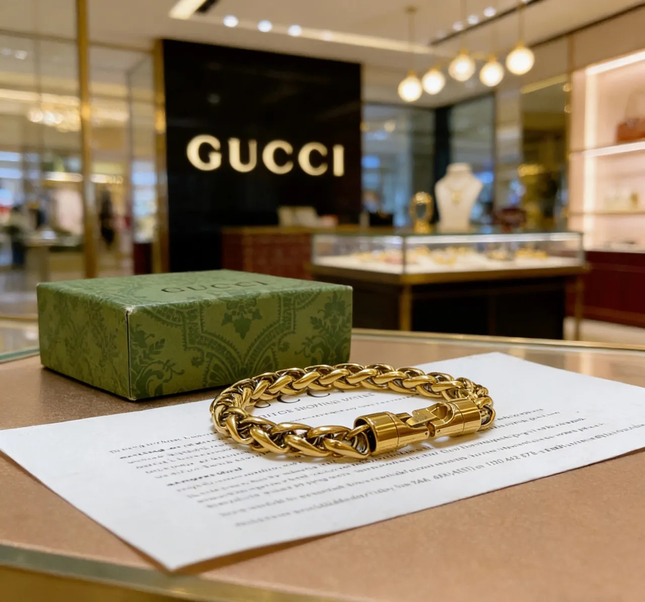 Gucci Gold-Tone Curb-Link Magnetic Clasp Bracelet 6